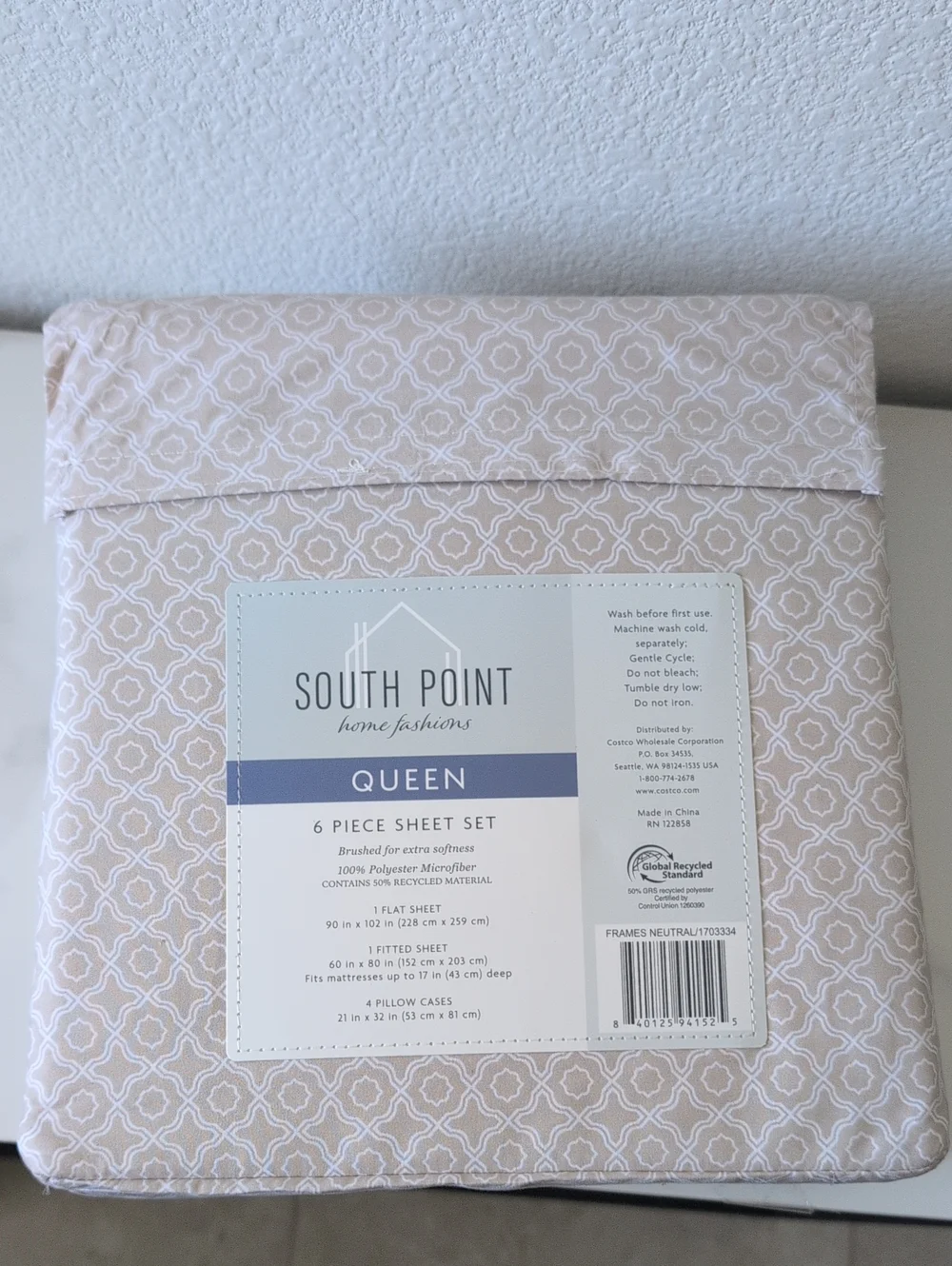 South Point Queen 6-Piece Sheet Set - Frames neutral